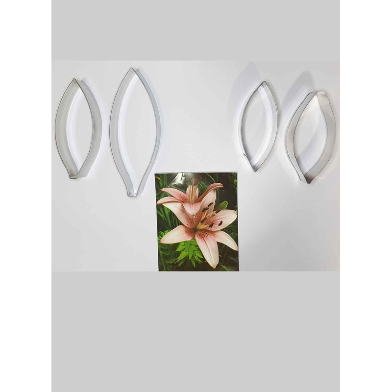 Cake Decor 4 Pcs Stainless Steel Asiatic Lilies Petal Cutter Set Bakeware Mould Biscuit Mould Set Sugar Arts Fondant Cake Decoration Tools