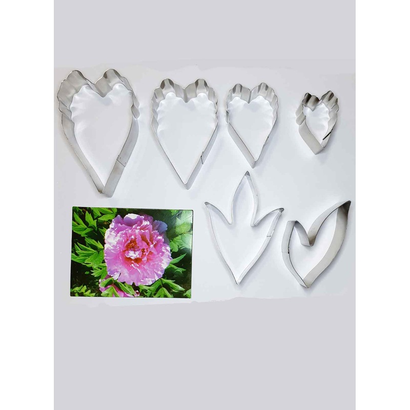 Cake Decor 6 Pcs Stainless Steel Pivoine Arbustive Petal Cutter Set Bakeware Mould Biscuit Mould Set Sugar Arts Fondant Cake Decoration Tools