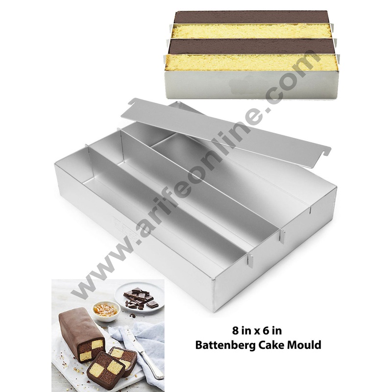 Cake Decor Aluminum Small Battenberg Cake Mould(8inch x 6inch)
