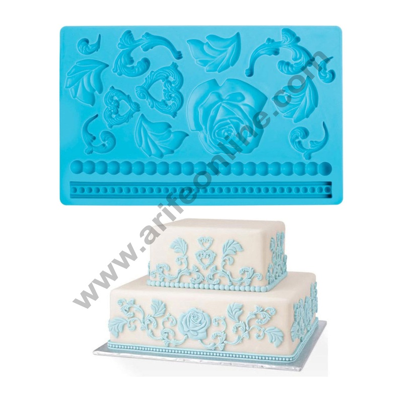 Cake Decor Floral Art Desing Button And Rope Silicon Fondant And Gumpaste Mould Marzipan Mould
