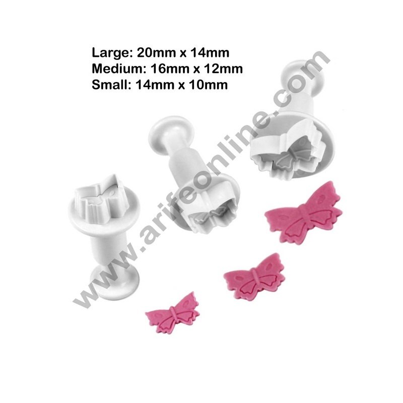 Cake Decor Mini Butterfly Plunger Cutter (set of 3), Fondant cutters, Fondant cutters set tools
