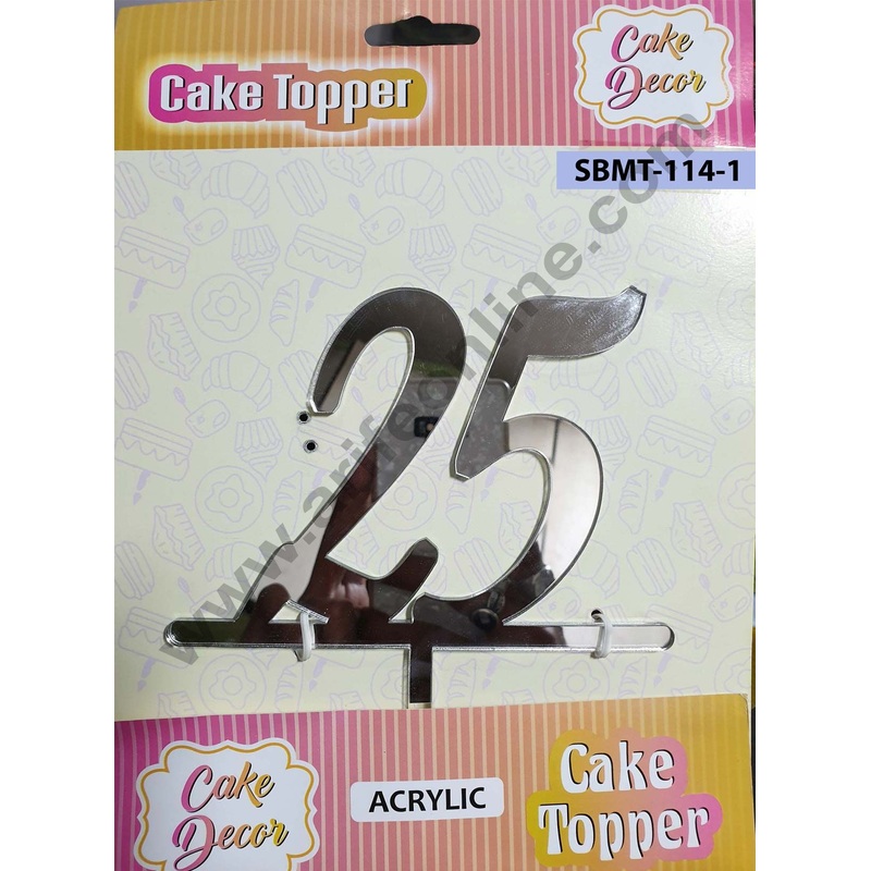 Cake Decor Mirror Finshing Acrylic Cake Topper 25 Number