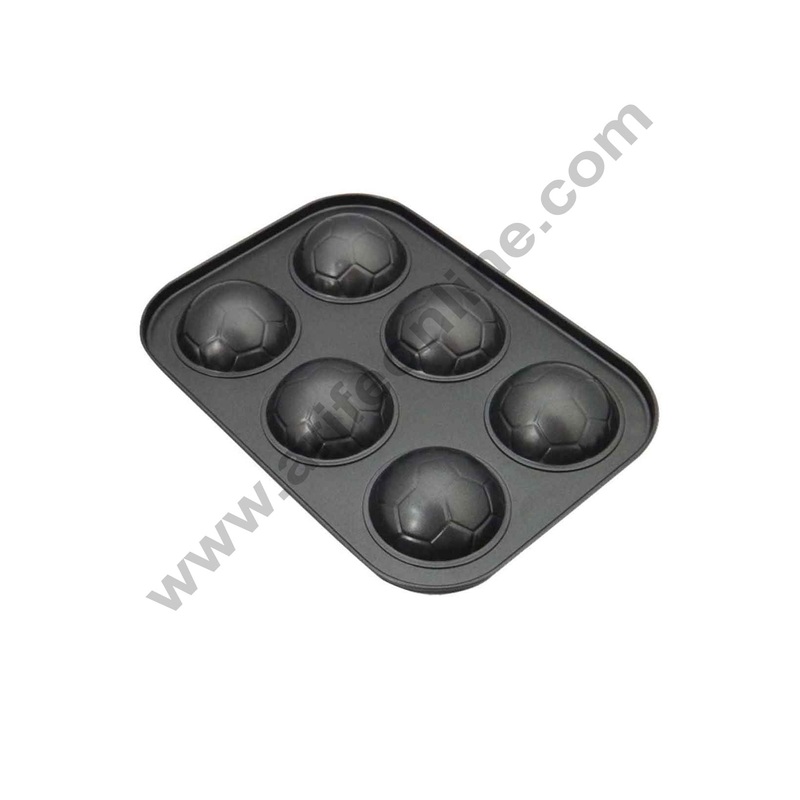 Cake Decor Non Stick 6 Cavity Football Shape Muffin Mould