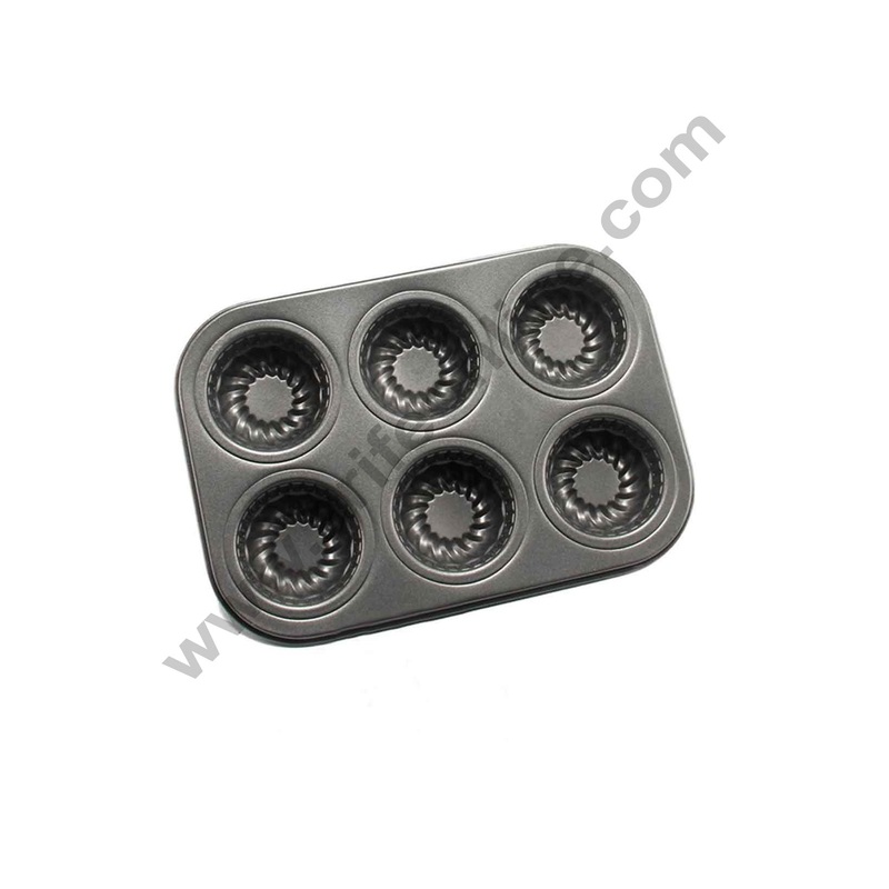 Cake Decor Non Stick 6 Cavity Frill Muffin Mould