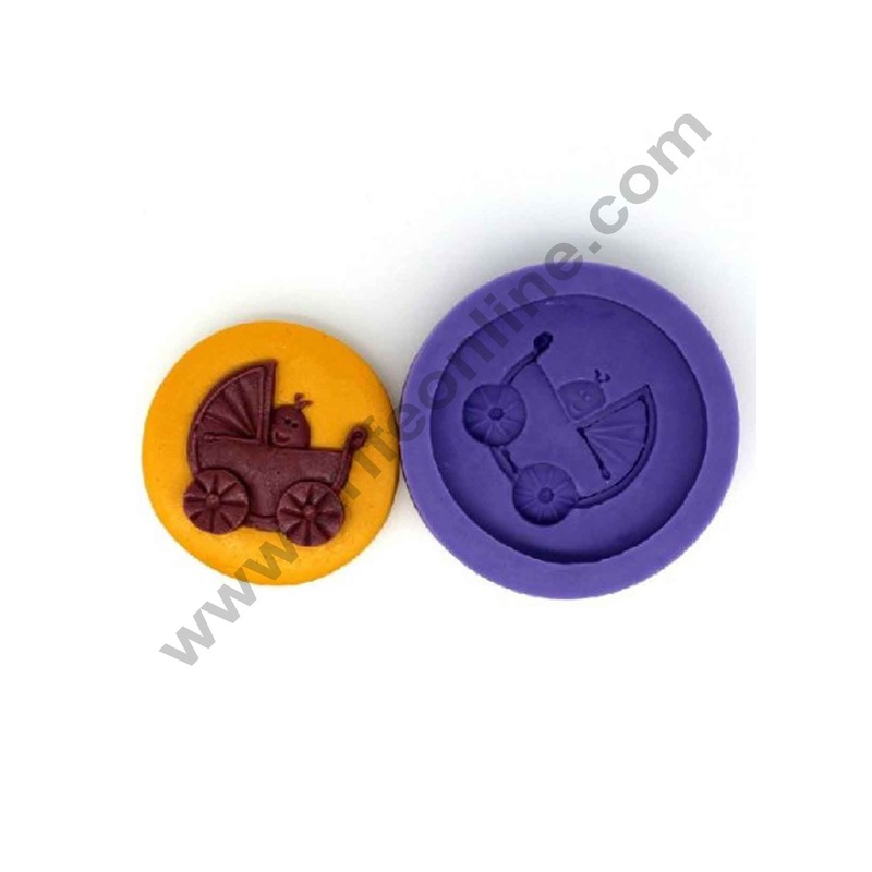 Cake Decor Silicon 1 Cavity Baby Stroller Silicone Fondant Mould Marzipan Mould