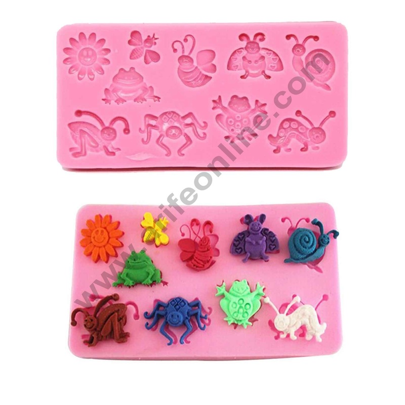 Cake Decor Silicon 10 Cavity Insects Bugs Butterfly Silicone Fondant Mould Marzipan Mould