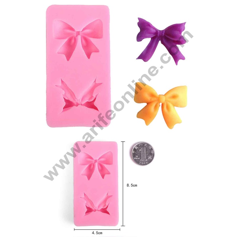 Cake Decor Silicon 2 Cavity Bows Silicone Fondant Mould Marzipan Mould