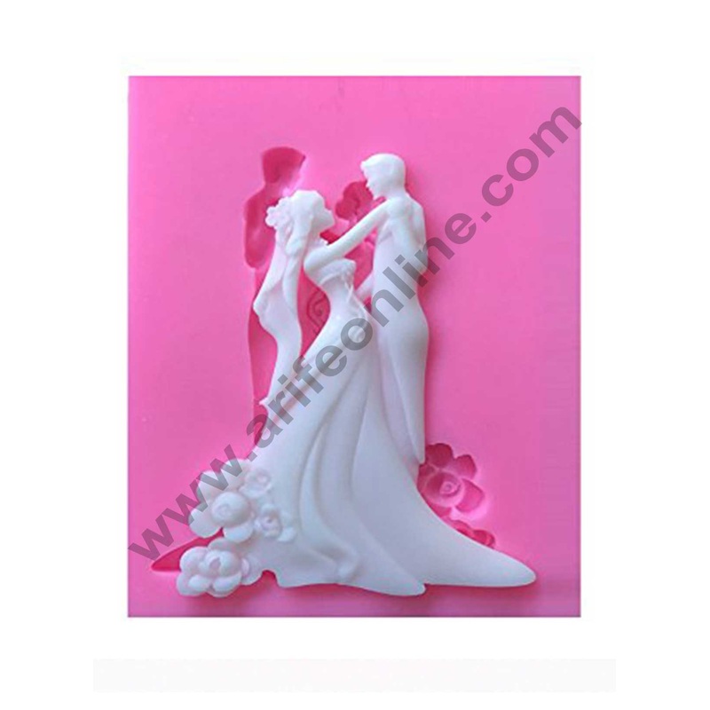 Cake Decor Silicon 2 Cavity Bride and Groom Couple Silicone Fondant Mould Marzipan Mould