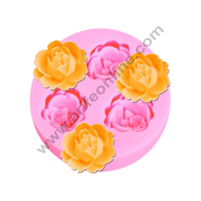 Cake Decor Silicon 3 Cavity Rose Flower Silicone Fondant Mould Marzipan Mould