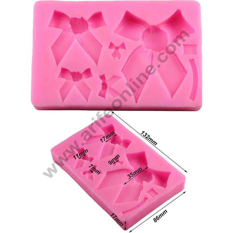 Cake Decor Silicon 5 Cavity Bows Silicone Fondant Mould Marzipan Mould