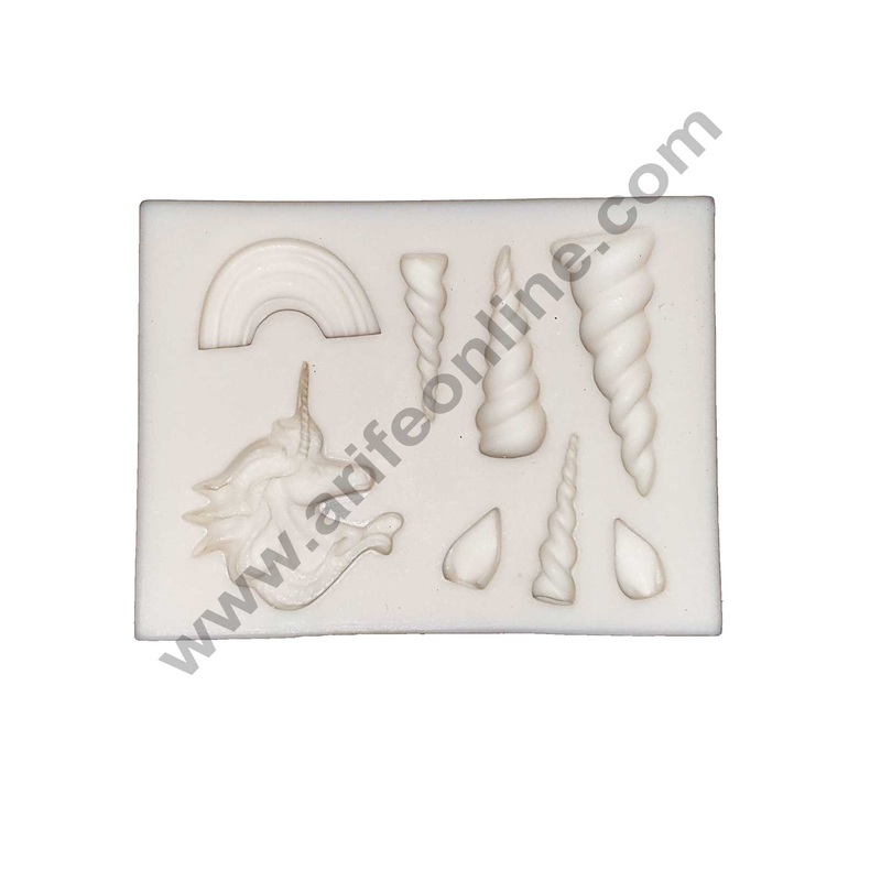 Cake Decor Silicon 8 Cavity Unicorn Face With Horns Silicone Fondant Mould Marzipan Mould