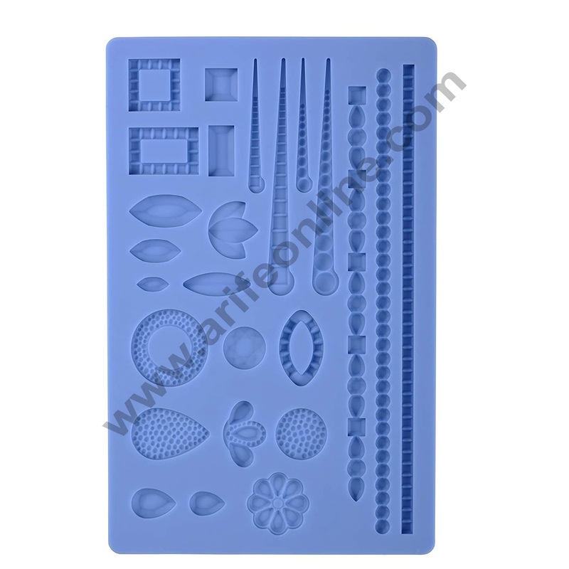 Cake Decor Wedding Jewellery Desing Button And Rope Silicon Fondant And Gumpaste Mould Marzipan Mould