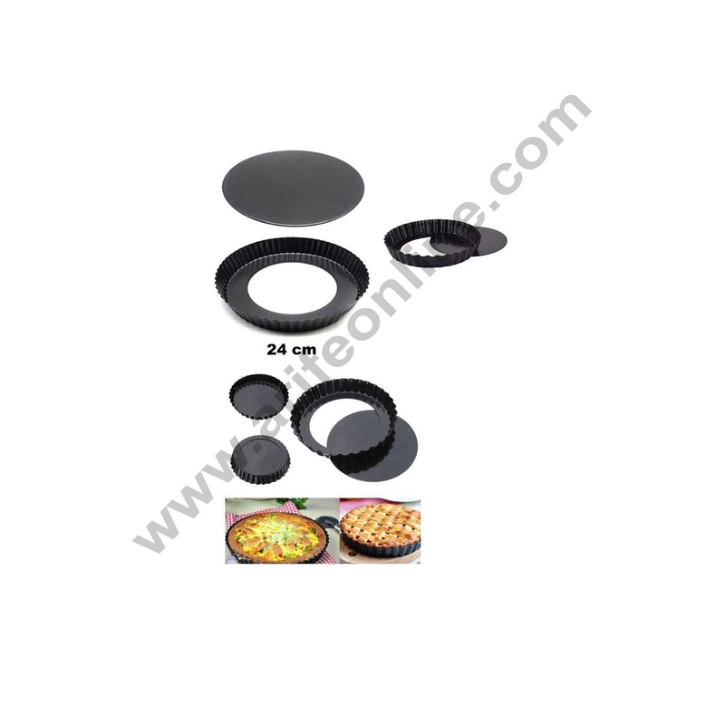 Non Stick Round Pie Dish | 24cm Tart & Quiche Baking Pan - CAKE DECOR