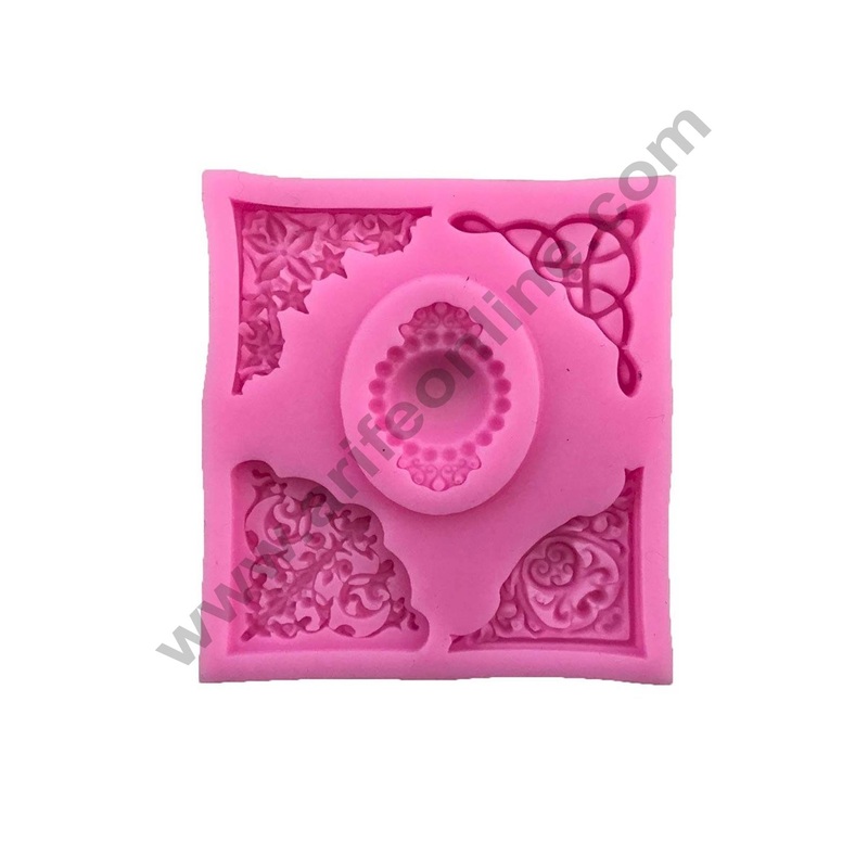 Cake Deco  Frame with Mirror  Desing Fondant Marzipan Mould