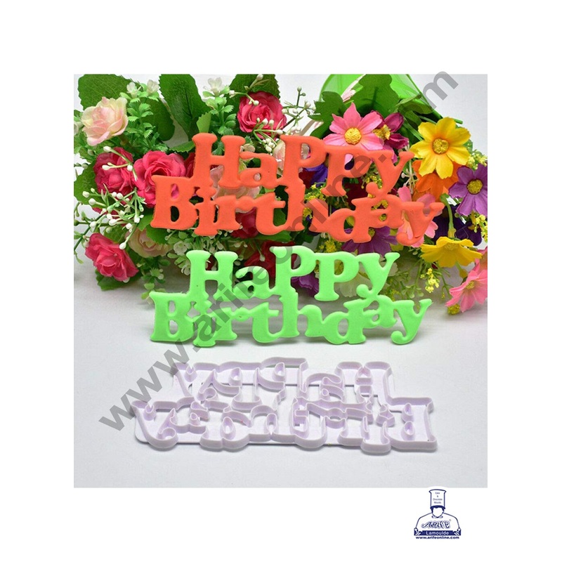 Cake Decor 1 pc Happy Birthday Plastic Cutters Fondant Tool