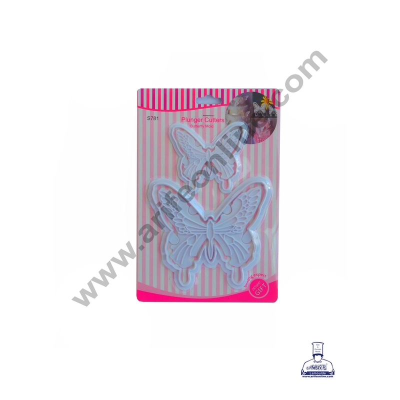 Cake Decor 2pcs  Butterfly Impression Cutters Fondant Tool
