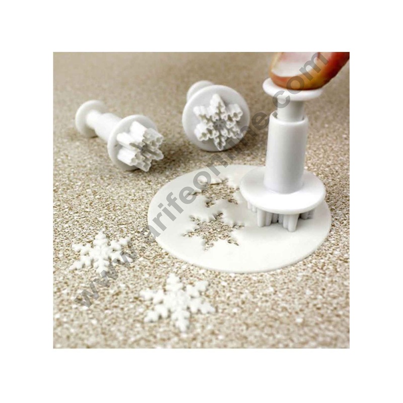 Cake Decor 3pcs  Mini Snowflakes Plunger  Cutters Fondant Tool
