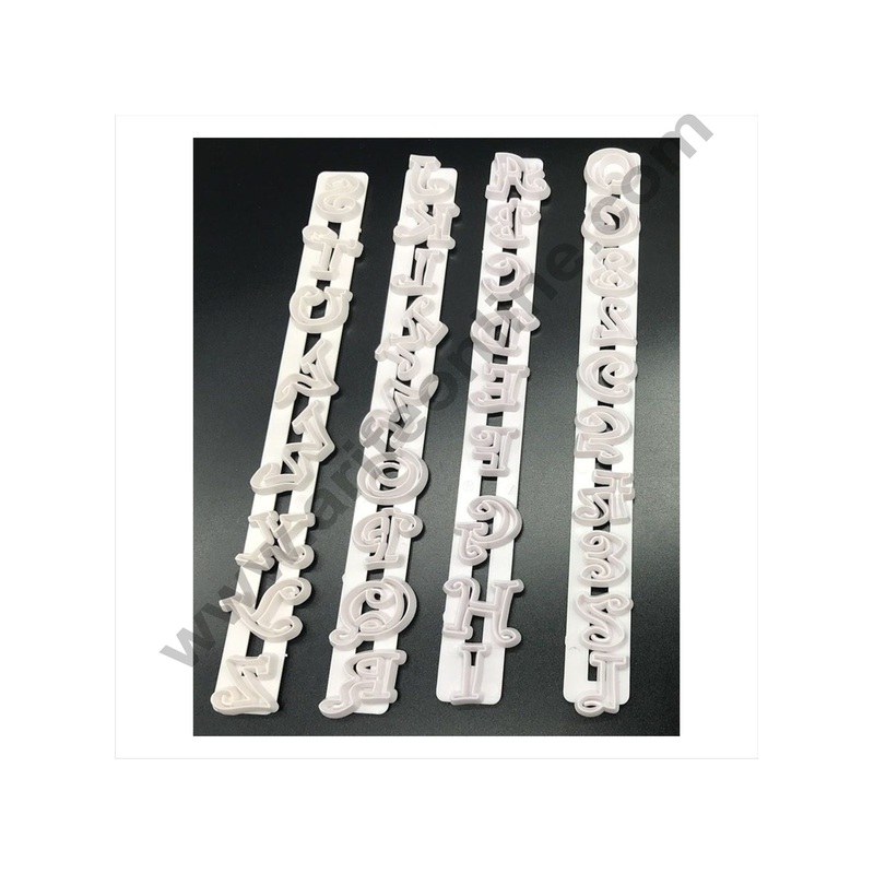 Cake Decor 4 Pc Alphabet And Number Tappet Plastic Fondant Cutter Gumpaste Cutter