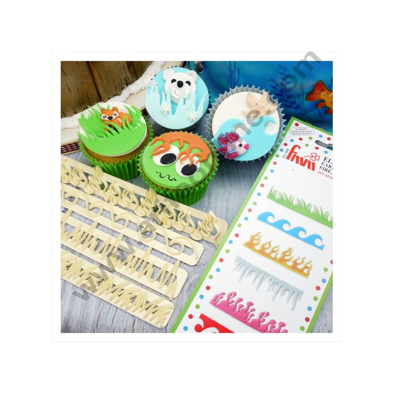 Cake Decor 4 Pc Earth Wind Fire Ice Themes Tappet Cutter Plastic Fondant Cutter Gumpaste Cutter