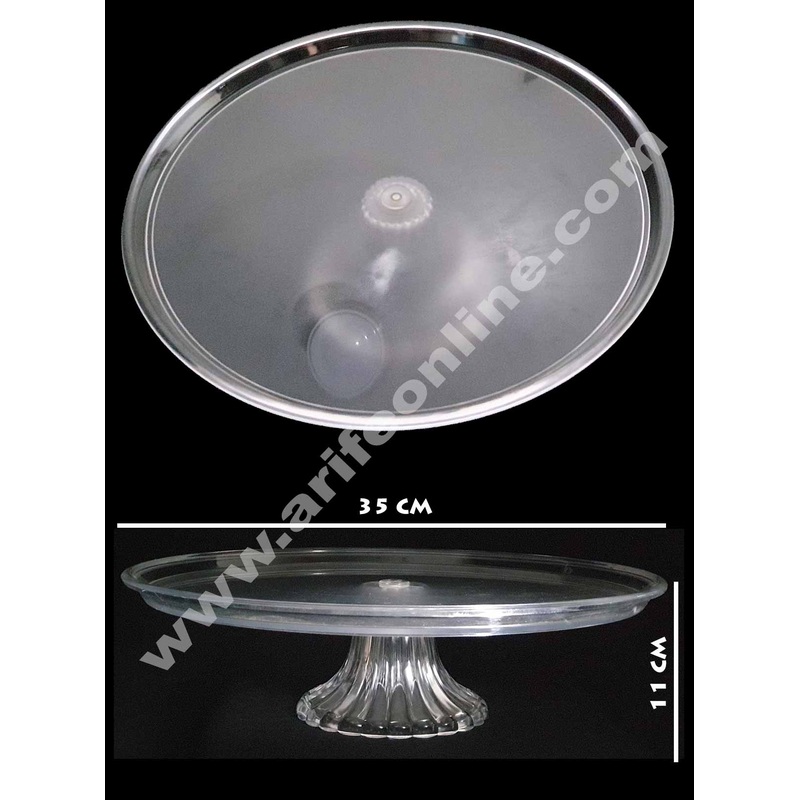Cake Decor Acrylic Plain Round Cake Display Stand (35 Cm)