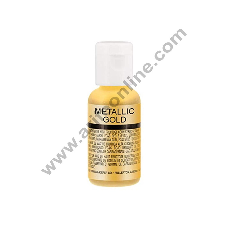 Cake Decor Chefmaster Airbrush Food Color Metallic Gold,0.67oz(19g).