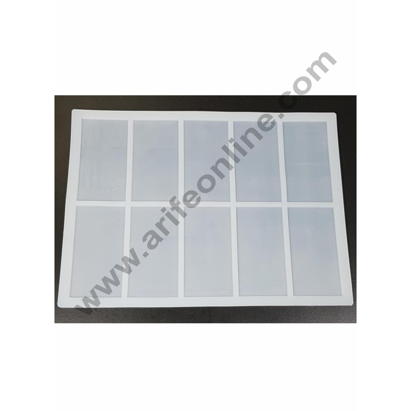 Cake Decor Silicon 10 in 1 Rectangle Shape Chocolate Garnishing Mould Cake Insert Decoration Mould