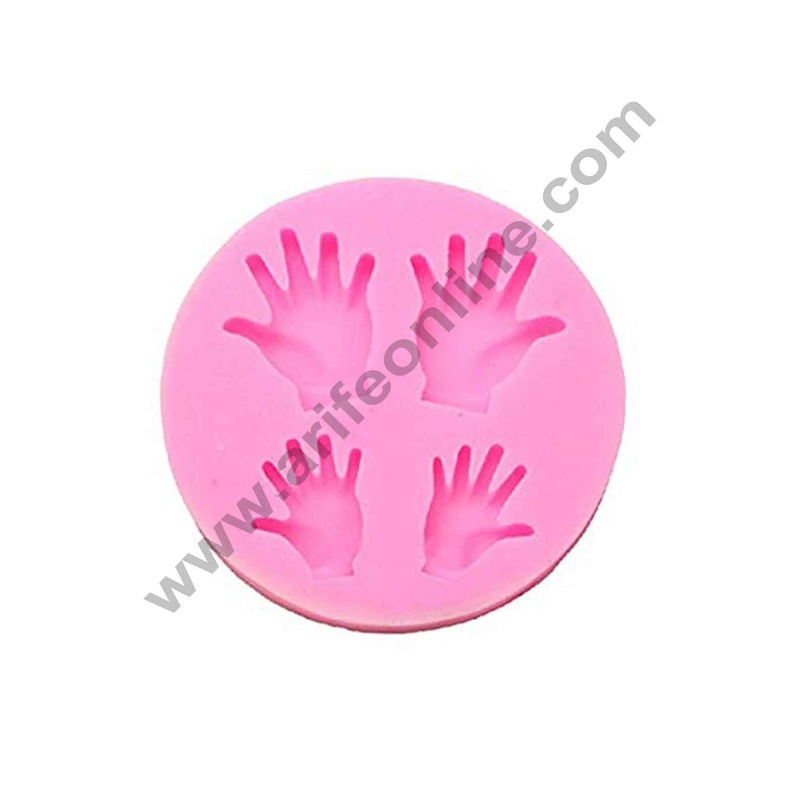 Cake Decor Silicon 4 Cavity Big & Small Hands Silicone Fondant Mould Marzipan Mould
