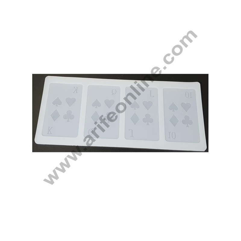 Cake Decor Silicon 4 in 1 Card Shape Chocolate Garnishing Mould Cake Insert Decoration Mould