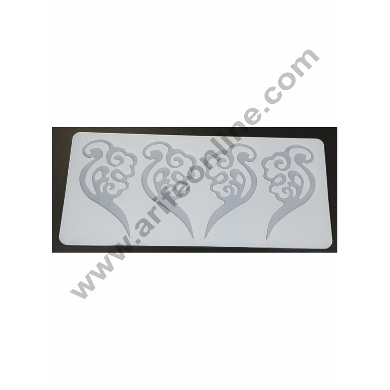Cake Decor Silicon 4 in 1 Florest Shape Chocolate Garnishing Mould Cake Insert Decoration Mould