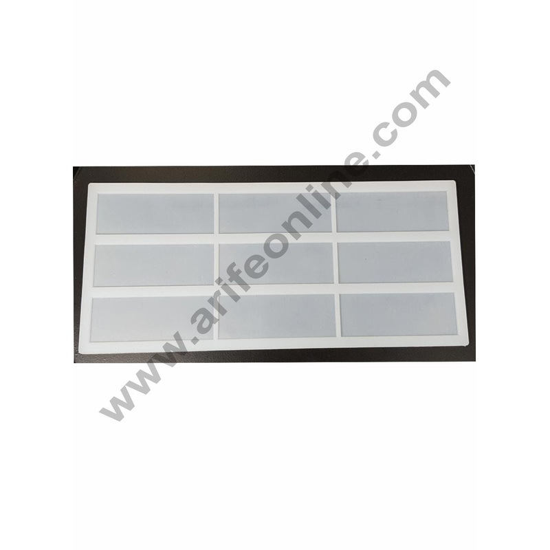 Cake Decor Silicon 9 in 1 Big Rectangle Shape Chocolate Garnishing Mould Cake Insert Decoration Mould