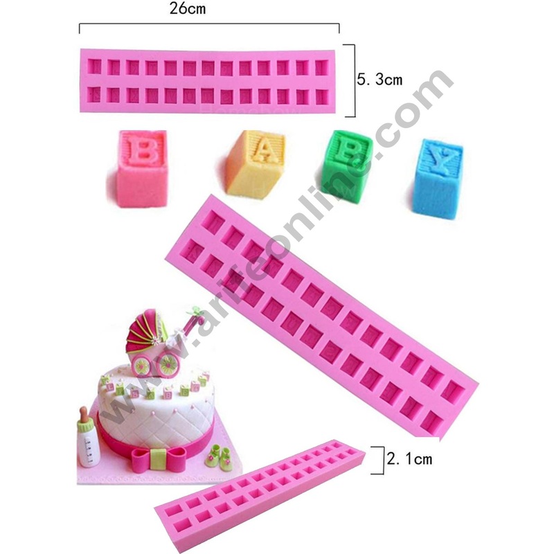 Cake Decor Silicon Block Alphabets Fondant Marzipan Mould