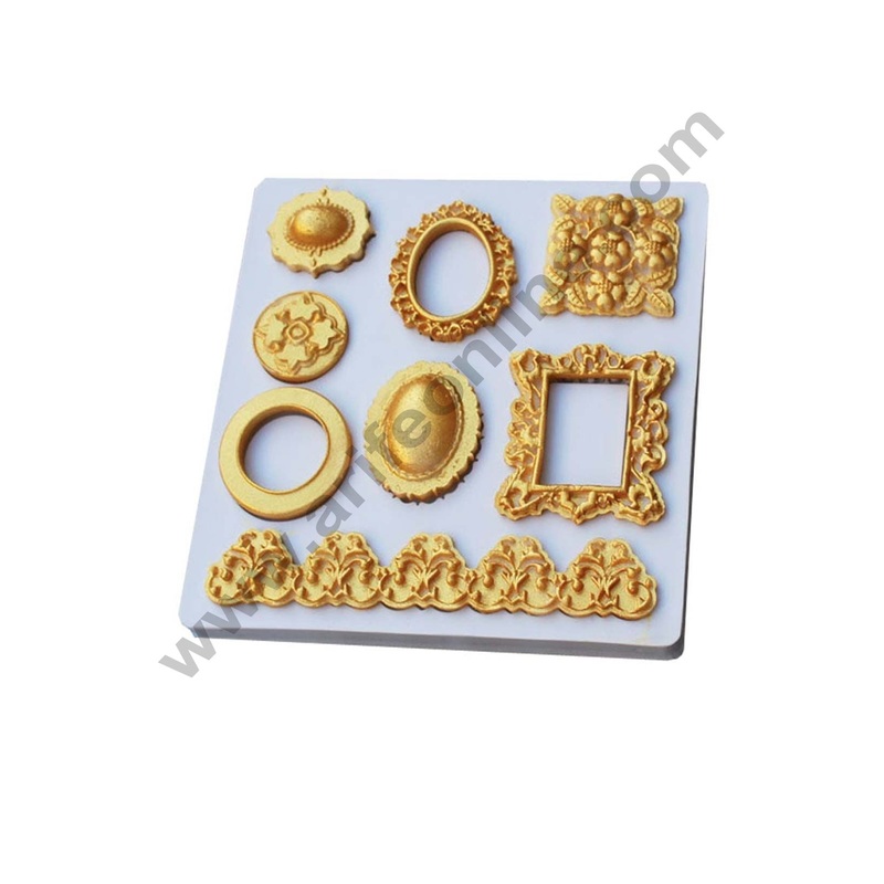 Cake Decor Silicon Retro Frame Jewelry Borders Silicon Fondant Mould Marzipan Mould