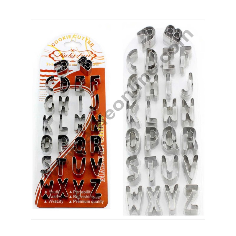 Cake Decor Stainless Steel 26 Pc Small Alphabet Cookie Fondant Biscuit Cake Fruit Cutte