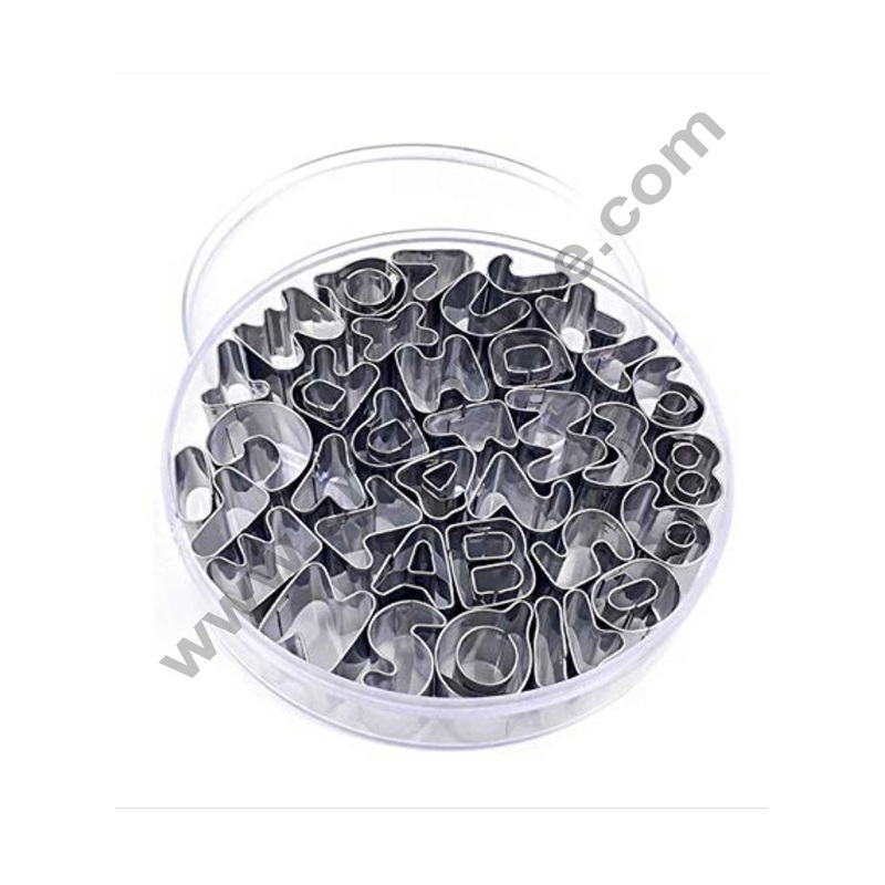 Cake Decor Stainless Steel 36 Pc Mini Alphabet Number Cookie Fondant Biscuit Cake Fruit Cutter