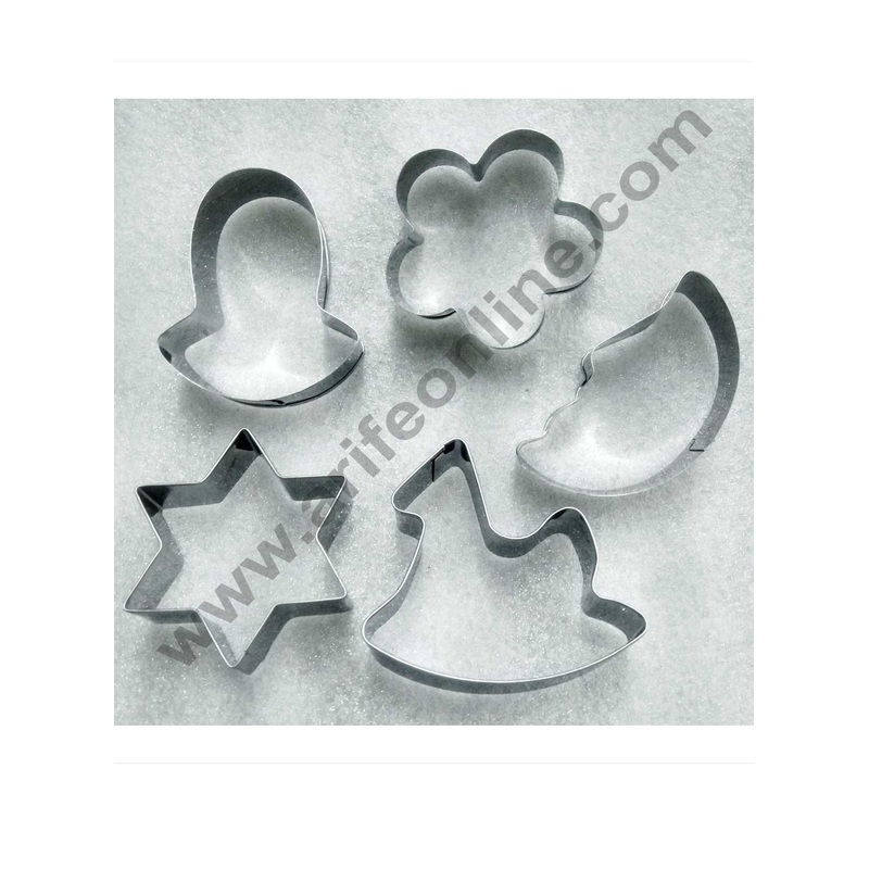 Cake Decor Stainless Steel 5 pc Baby Night Theme Fondant Biscuit Cake Fruit Cutter