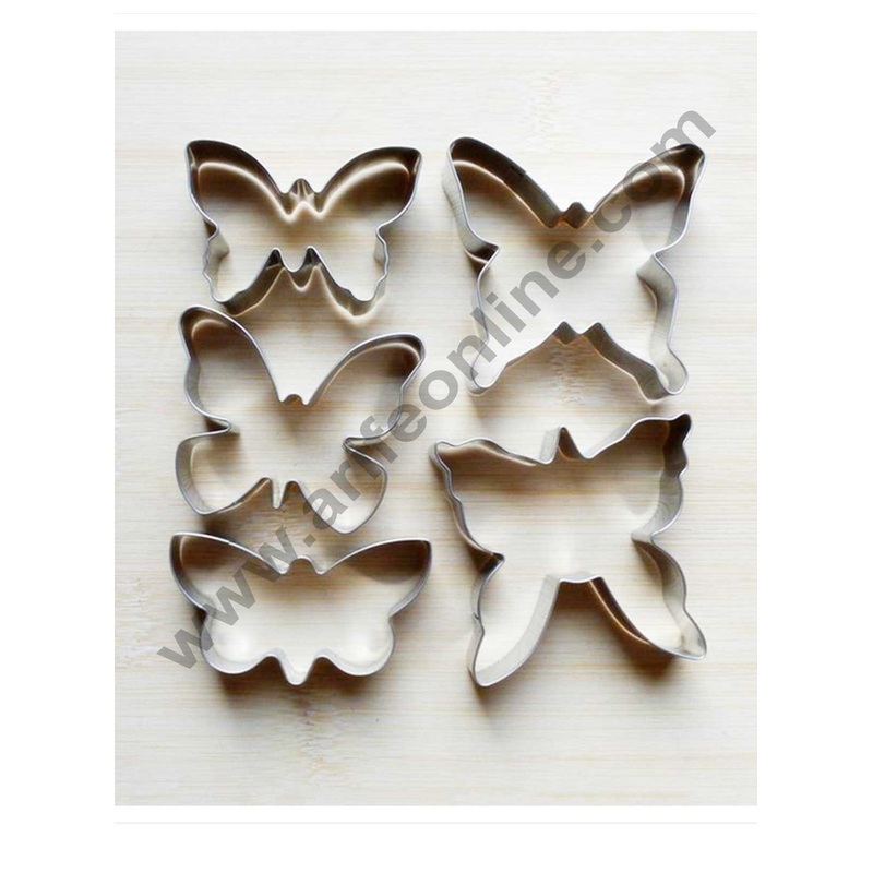 Cake Decor Stainless Steel 5 Pc Butterfly Cookie Fondant Biscuit Cake Fruit Cutter