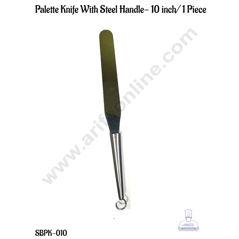 Cake Decor Stainless Steel Cake Palette Knife Icing Spatula With Steel Handle- 10 inch/ 1 Piece