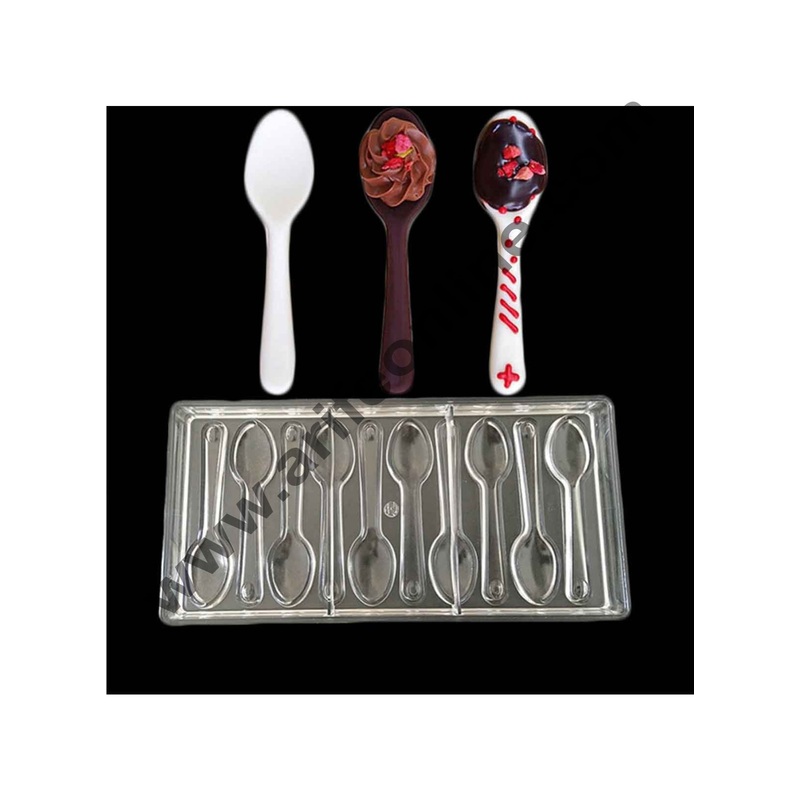 Cake Decor 10 Cavity New Design Spoon Shaped Hard Candy Molds Jelly Mould Plastic Baking Tray Polycarbonate Chocolate Mold