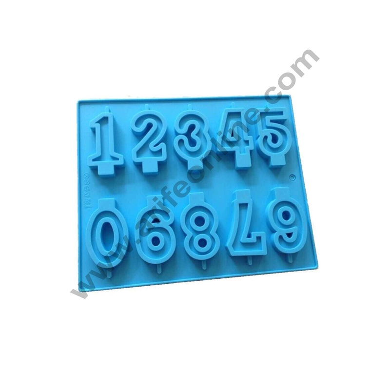 Cake Decor 10 cavity Numbers (0-9) in Blocks Chocolate Candy Ice Candle Soap Mold Silicone Soap Mold for Birthday Cake Toppers Ice Cream Decoration