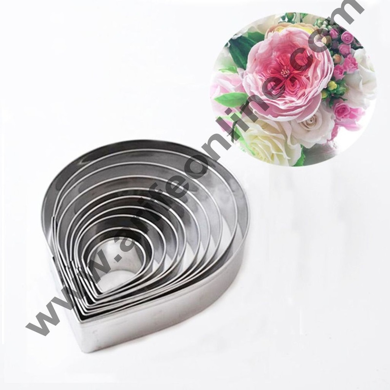 Cake Decor 10 Pcs Big Rose Petal Cutter Set Bakeware Mould Biscuit Mould Set Sugar Arts Fondant Cake Decoration Tools