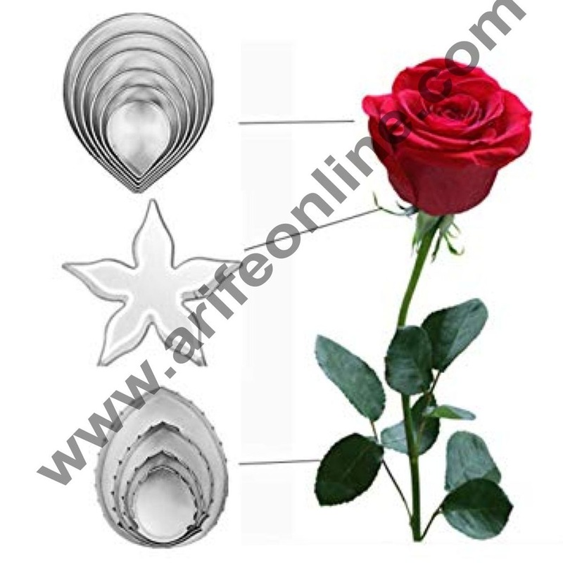 Cake Decor 11 Pcs Rose Petal Cutter With Calyx Set Bakeware Mould Biscuit Mould Set Sugar Arts Fondant Cake Decoration Tools