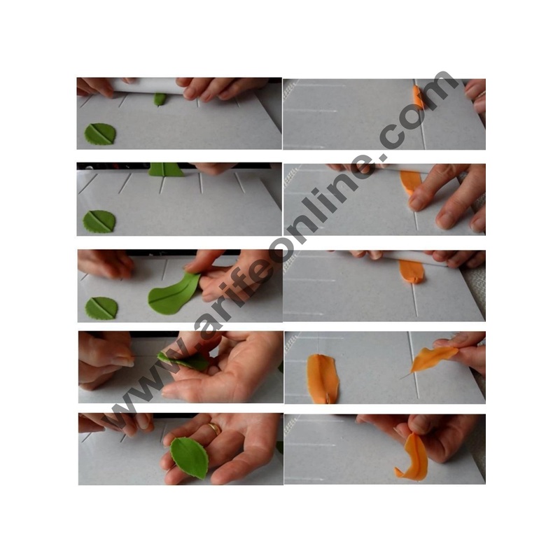 Cake Decor 12.5 cm X 20 cm Petal And Leaves Veining Board Fondant Tools Color White