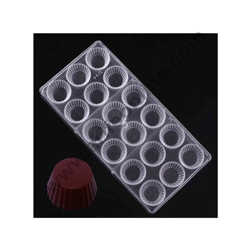 Cake Decor 18 Cavity Muffin Tart Design Mold Polycarbonate Chocolate Moulds Baking Pastry Tools Plastic Chocolate Mold Kitchen Bakeware Supplies