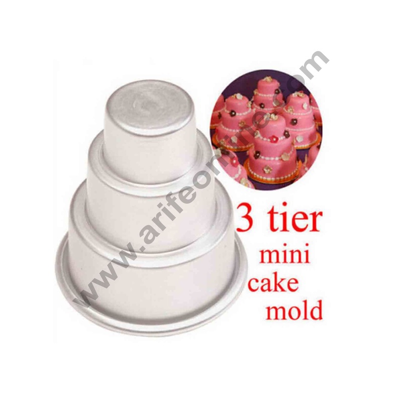 Cake Decor 1Pcs New Cake Trays Mini 3 Tier Cake Pan Tins Cupcake Pudding Pizza Molds Home Birthday Party Decors Supplies