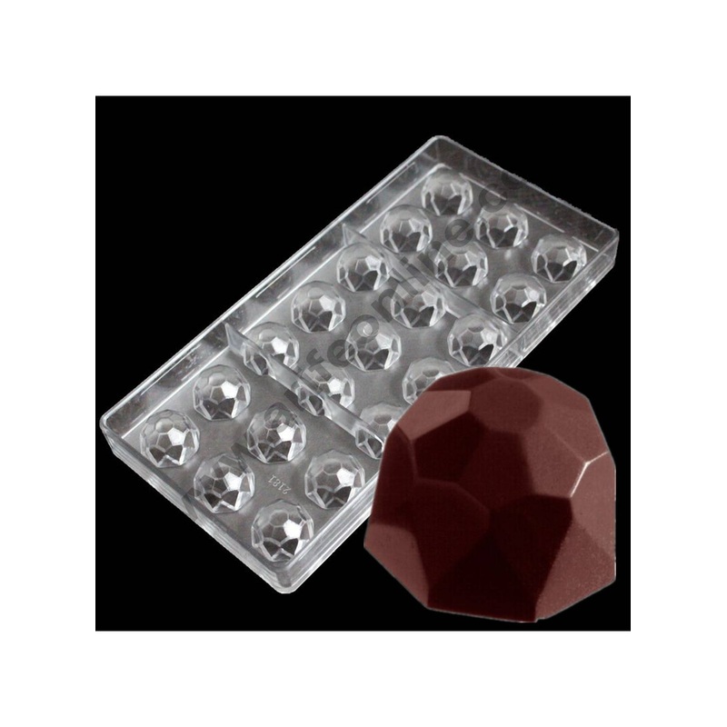 Cake Decor 21 Cavity Diamond Shaped Polycarbonate Chocolate Mold