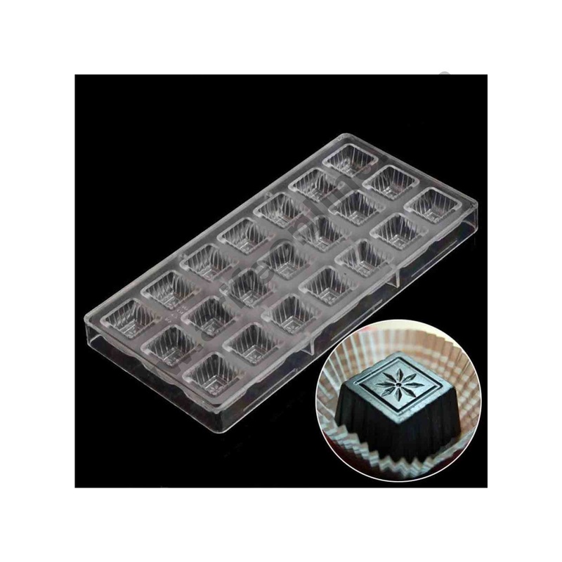 Cake Decor 21 Cavity Grainrain Square Plum Chocolate Molds,Kitchen Baking Tools Mini Fondant Cake Chocolate Making Polycarbonate Moulds