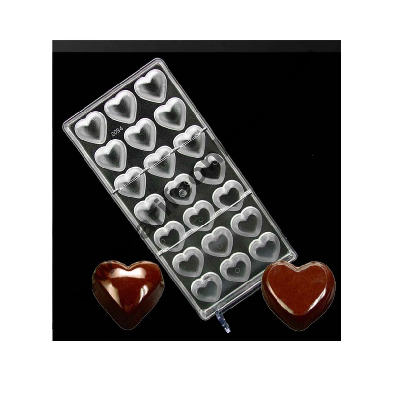 Cake Decor 21 Cavity Heart Clear Polycarbonate Plastic Handmade Chocolate PC Mold, Chocolate Tools, Love Valentine's Day Gift for Lover-in Baking & Pastry Tools