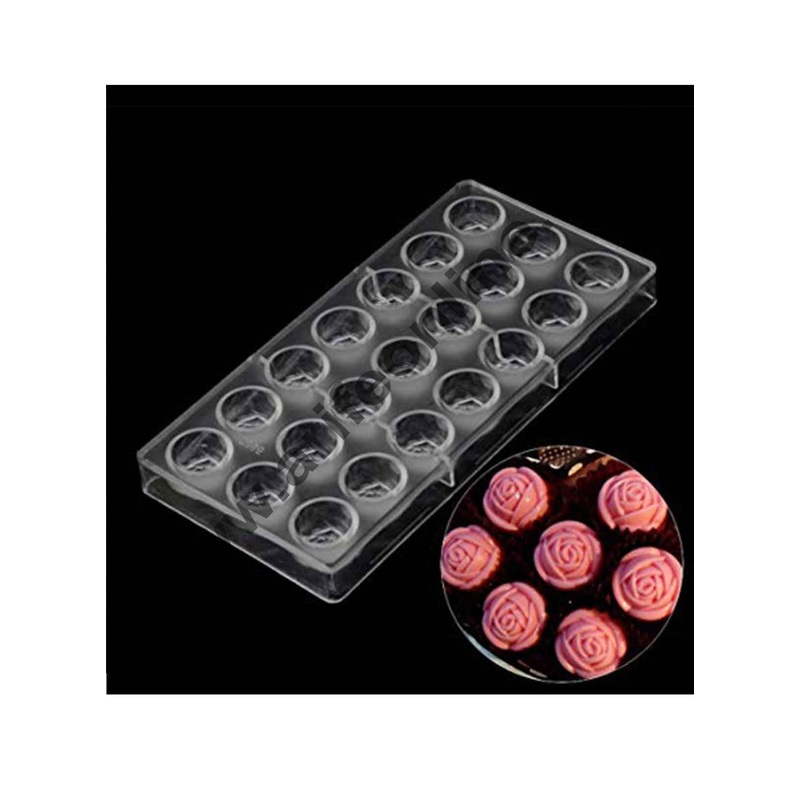 Cake Decor 21 Cavity Rose Flower Shape Polycarbonate Jelly Candy Mould
