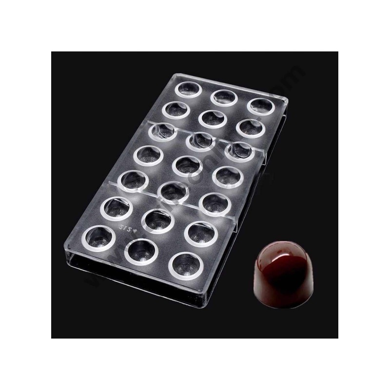 Cake Decor 21 Cavity Round Dome Shape Candy Polycarbonate Chocolate Mold Tray