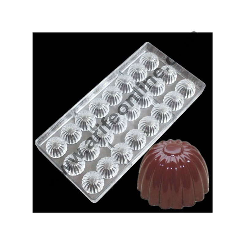 Cake Decor 24 Cavities Flower Screw Shaped Hard Polycarbonate Chocolate Mould